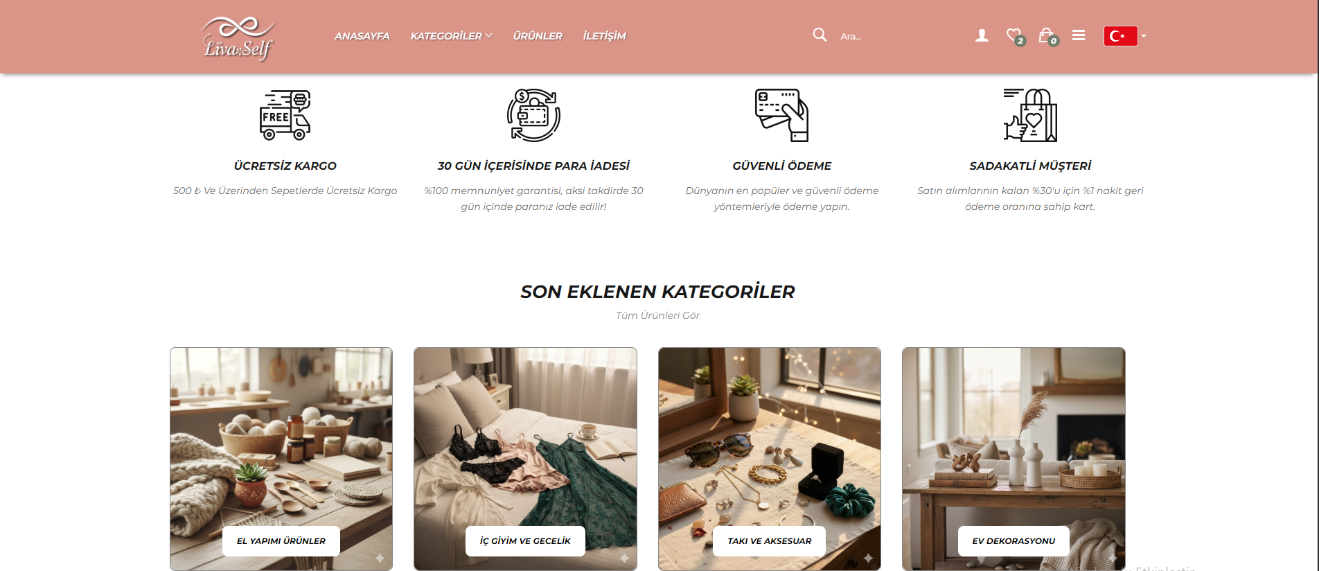 Liva Self Ürün Sayfası Görüntüsü