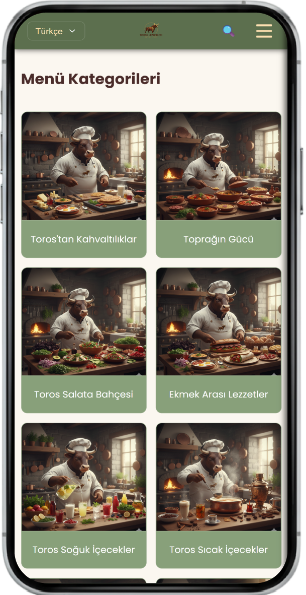 Menu Self Yönetim Paneli Ekran Görüntüsü