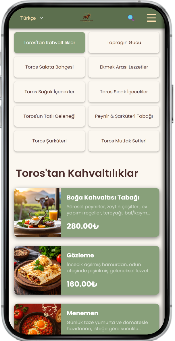 Menu Self QR Menü Uygulaması Ekran Görüntüsü 1